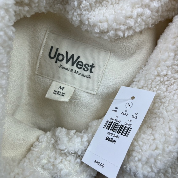 UpWest Cream Sherpa Shacket N235-35 XL UP 5 - Picture 3 of 8
